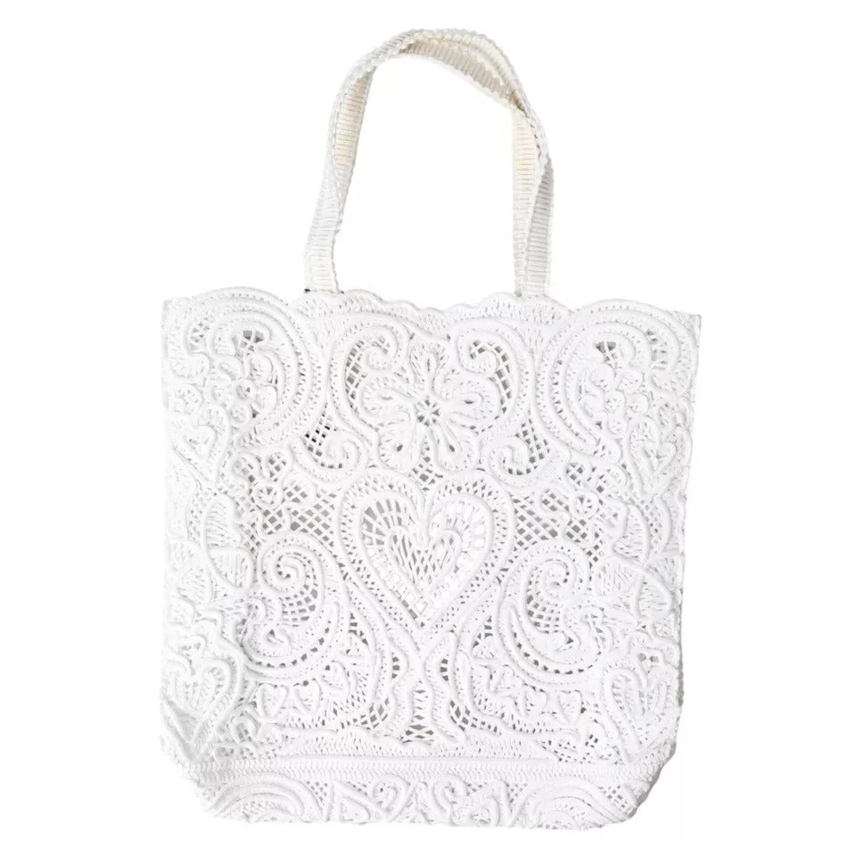 Dolce & Gabbana Beatrice Tote Bag in white cordonetto lace